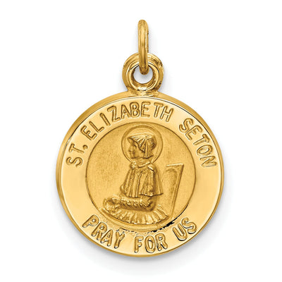 14k Yellow Gold Saint Elizabeth Seton Medal Pendan at $ 116.54 only from Jewelryshopping.com