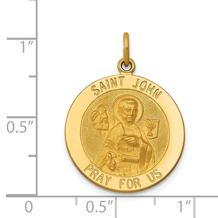 14k Yellow Gold Saint John Medal Pendant