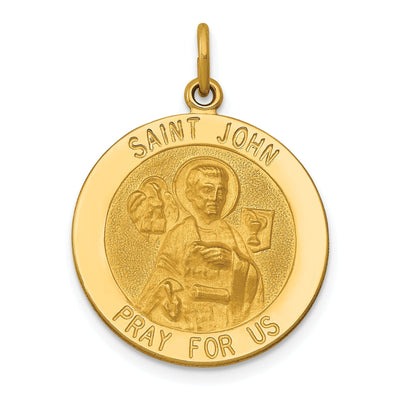 14k Yellow Gold Saint John Medal Pendant