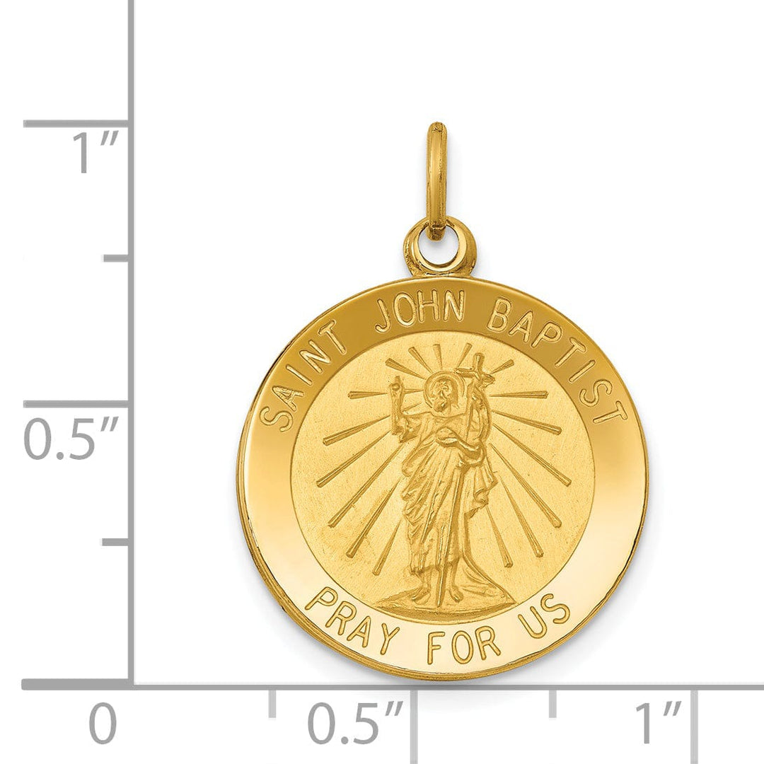 14k Yellow Gold Saint John Baptist Medal Pendant