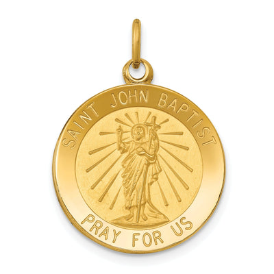 14k Yellow Gold Saint John Baptist Medal Pendant