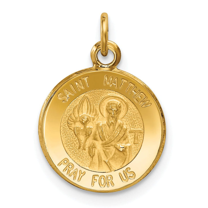 14k Yellow Gold Saint Matthew Medal Pendant