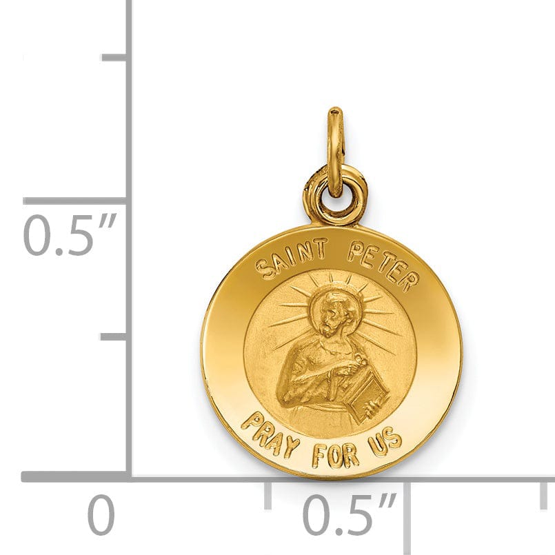 14k Yellow Gold Saint Peter Medal Pendant