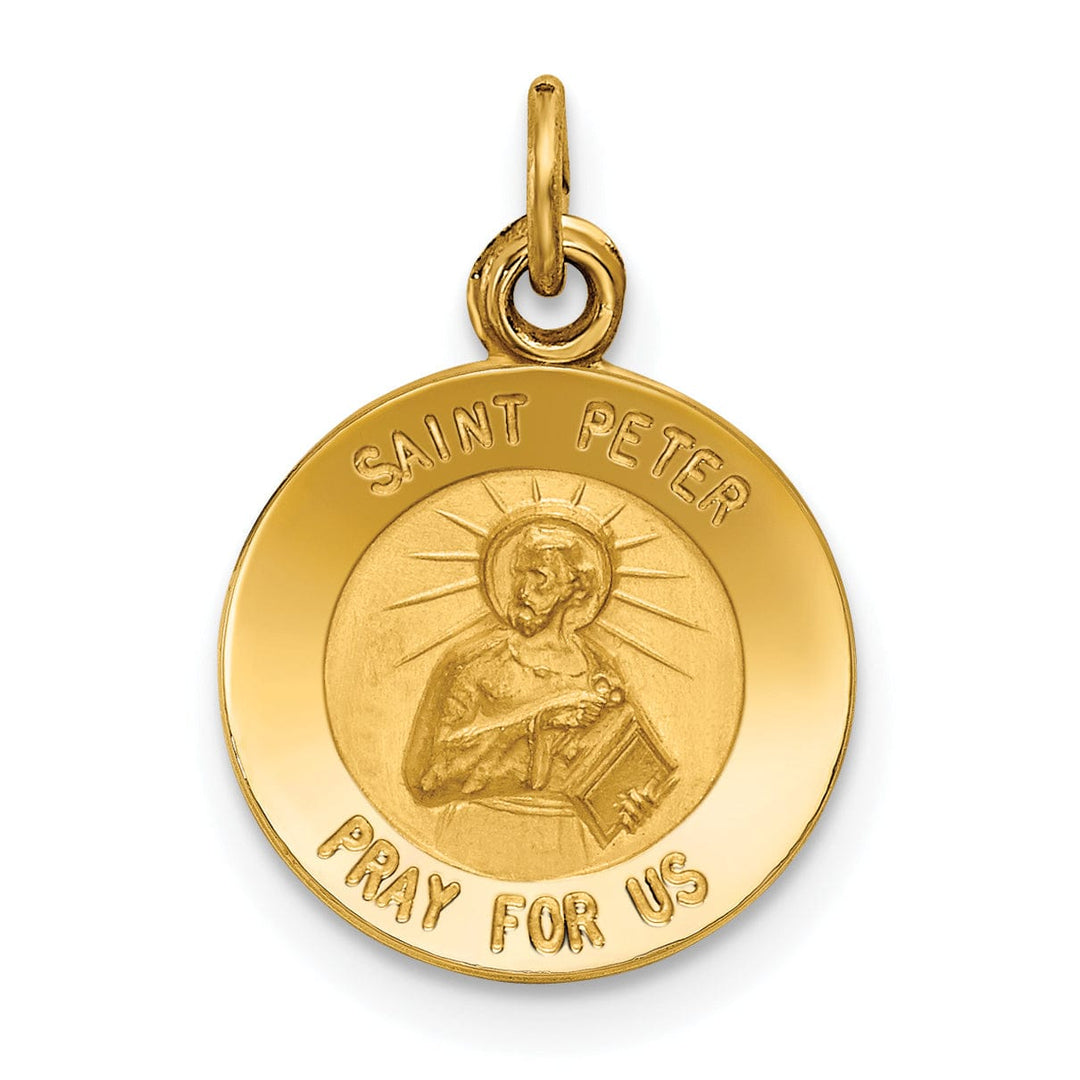 14k Yellow Gold Saint Peter Medal Pendant