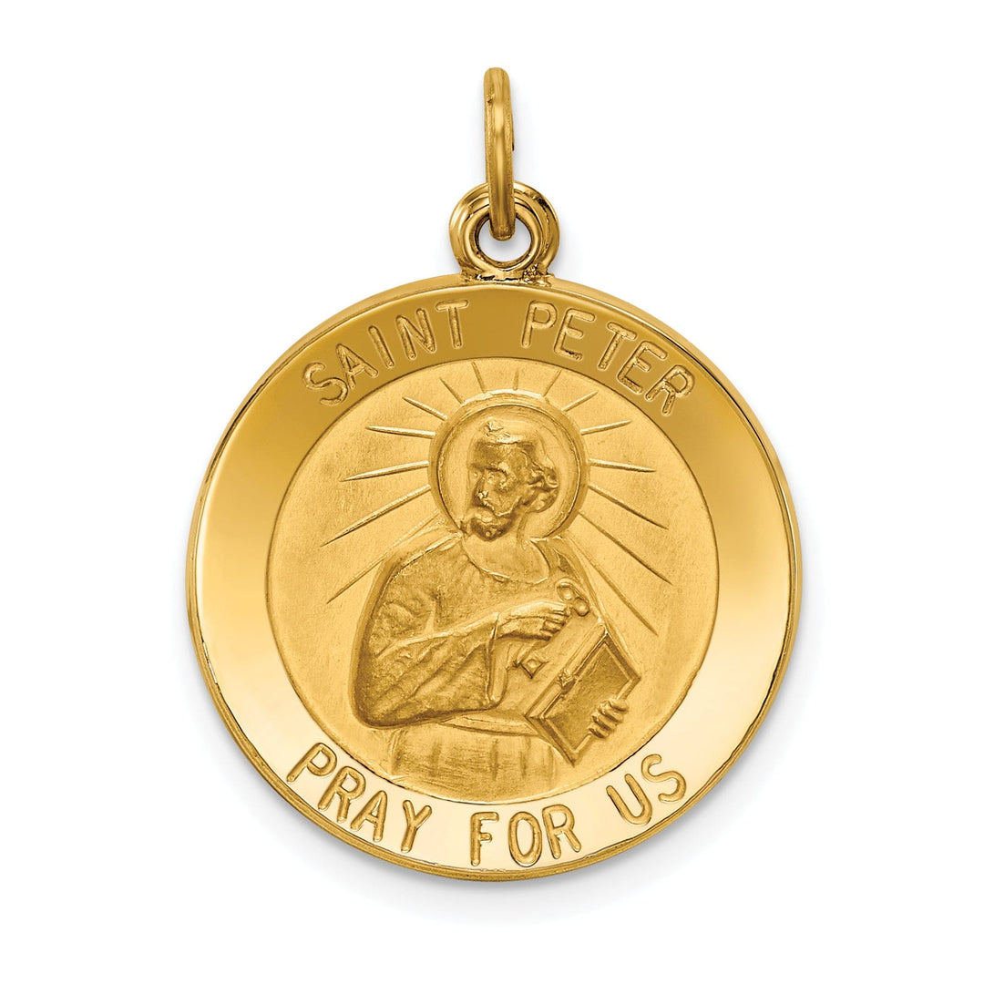 14k Yellow Gold Saint Peter Medal Pendant