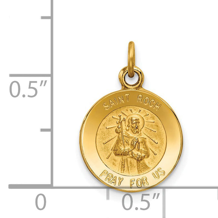 14k Yellow Gold Saint Roch Medal Pendant