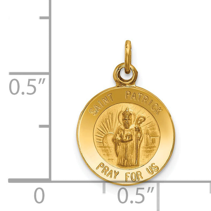 14k Yellow Gold Saint Patrick Medal Pendant