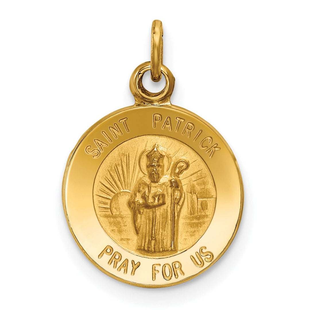 14k Yellow Gold Saint Patrick Medal Pendant