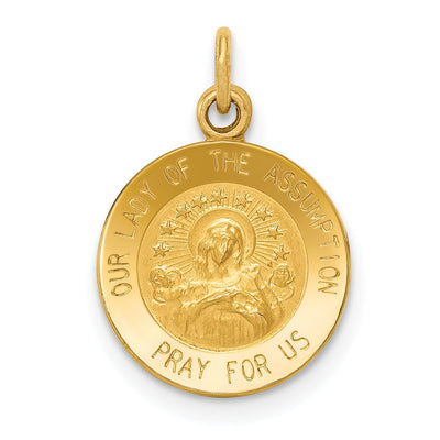 14k Yellow Gold Lady Of The Assumption Medal at $ 116.54 only from Jewelryshopping.com