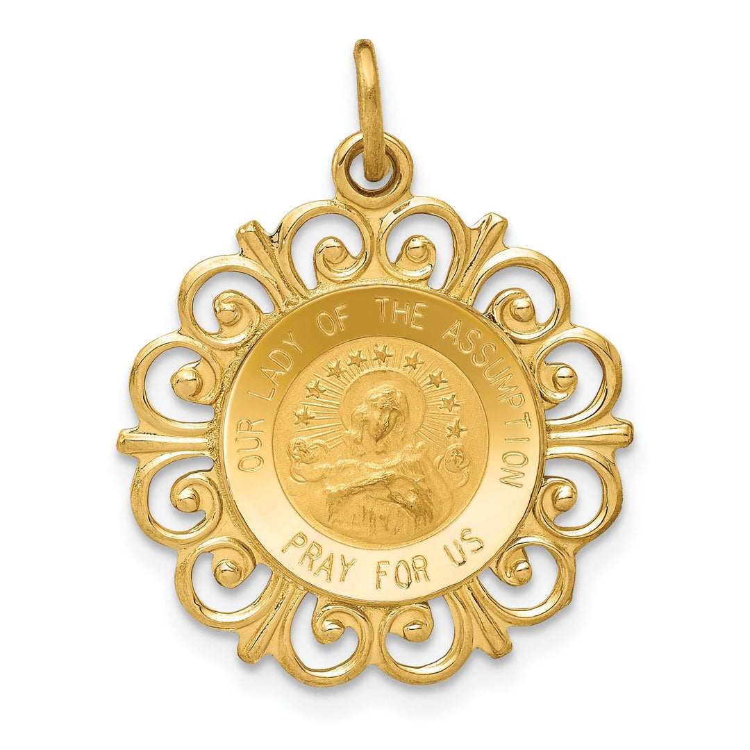 14k Yellow Gold Lady Of The Assumption Medal