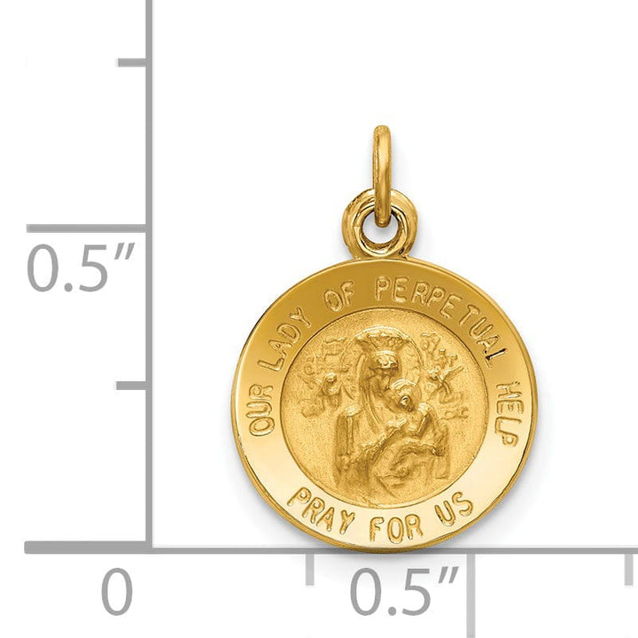 14k Yellow Gold Our Lady of Perpetual Help Medal