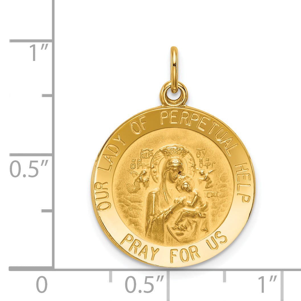 14k Yellow Gold Our Lady of Perpetual Help Medal