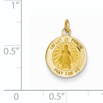 14k Yellow Gold Infant of Prague Medal Pendant