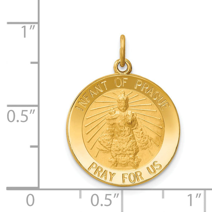 14k Yellow Gold Infant of Prague Medal Pendant