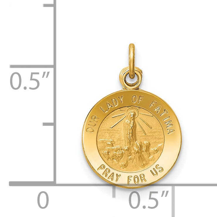 14k Yellow Gold Our Lady of Fatima Medal Charm