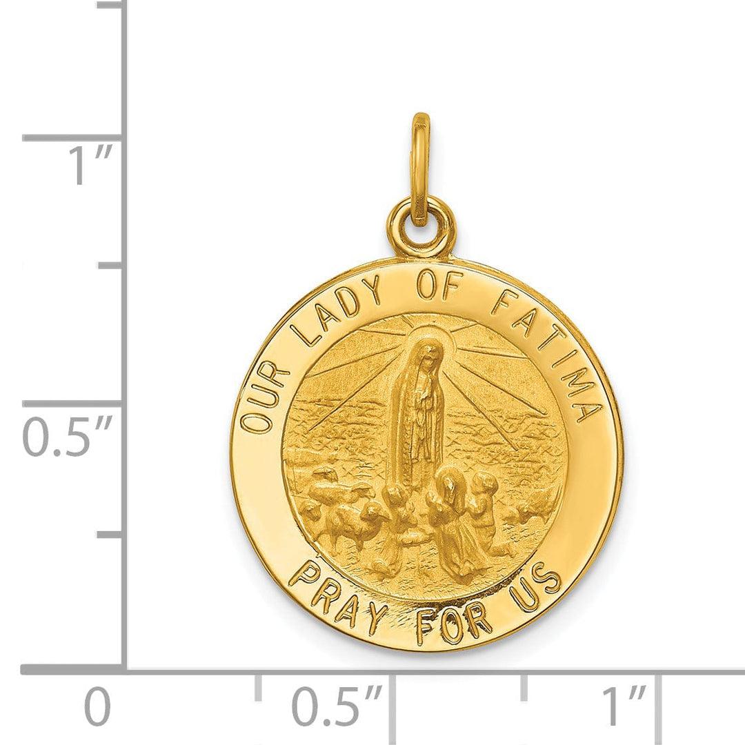 14k Yellow Gold Our Lady of Fatima Medal Pendant