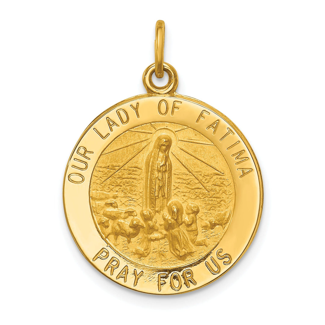 14k Yellow Gold Our Lady of Fatima Medal Pendant