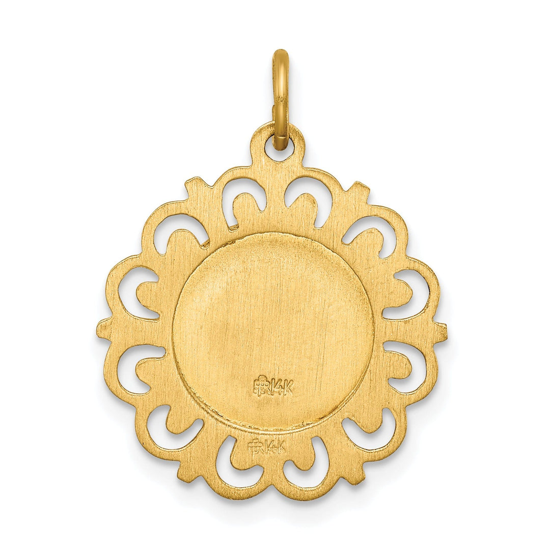 14k Yellow Gold Our Lady of Fatima Medal Pendant