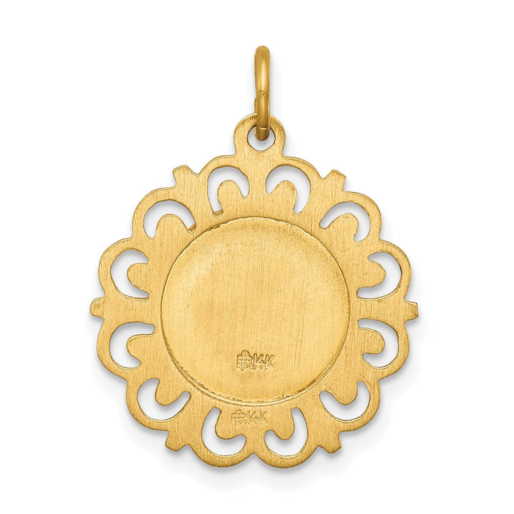 14k Yellow Gold Our Lady of Fatima Medal Pendant