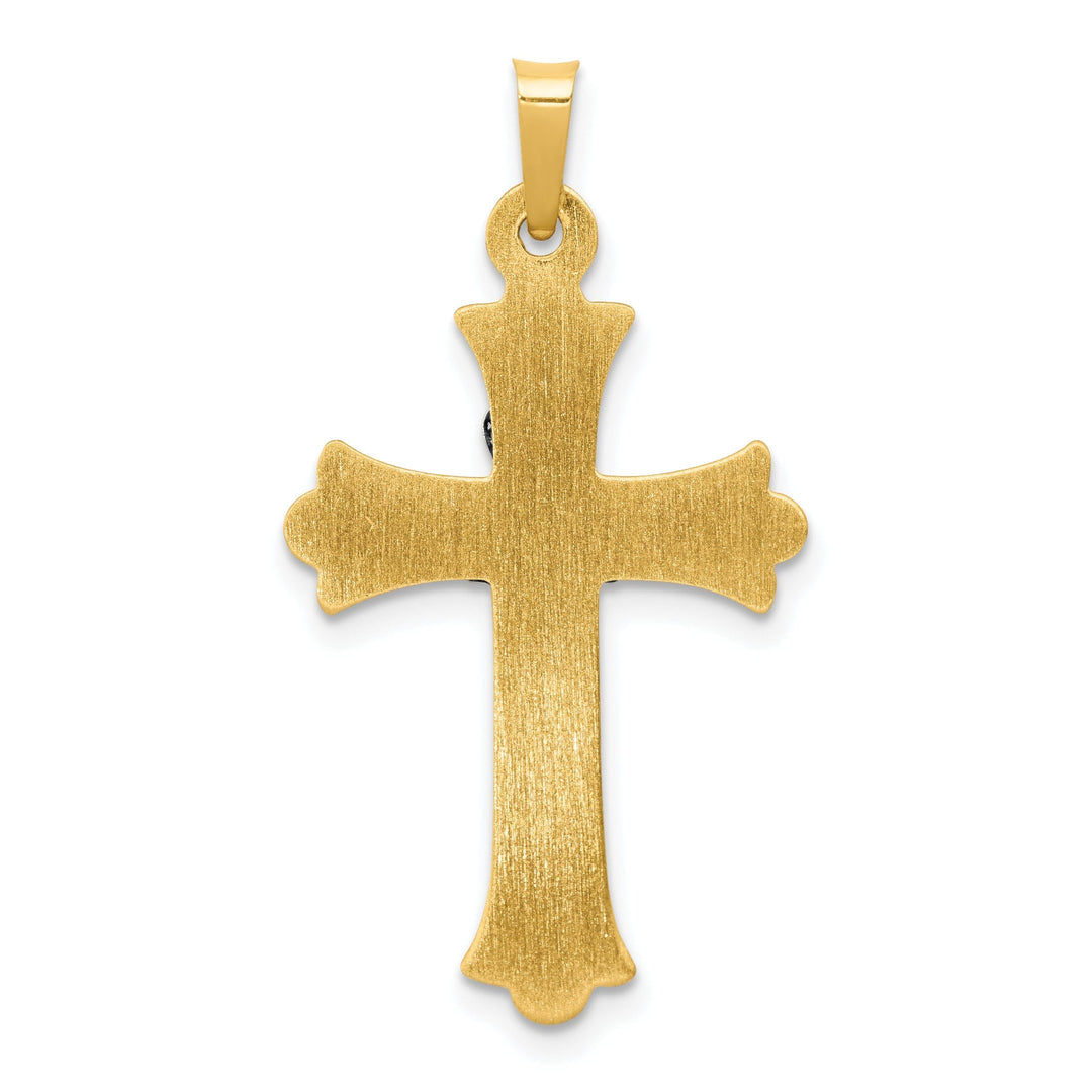 14k Two-Tone Gold Claddaugh Cross Pendant