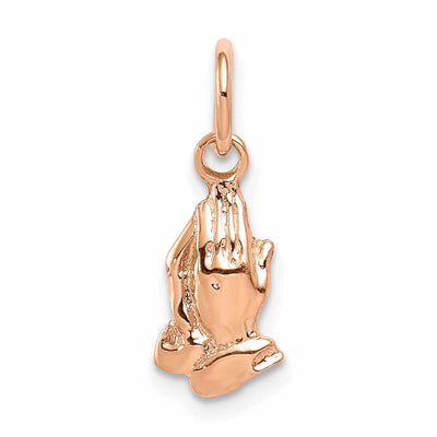 14k Rose Gold Polished Texture Finish Praying Hands Charm Pendant at $ 55.44 only from Jewelryshopping.com