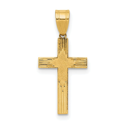 14k Yellow Gold Laser Designed Cross at $ 100.81 only from Jewelryshopping.com