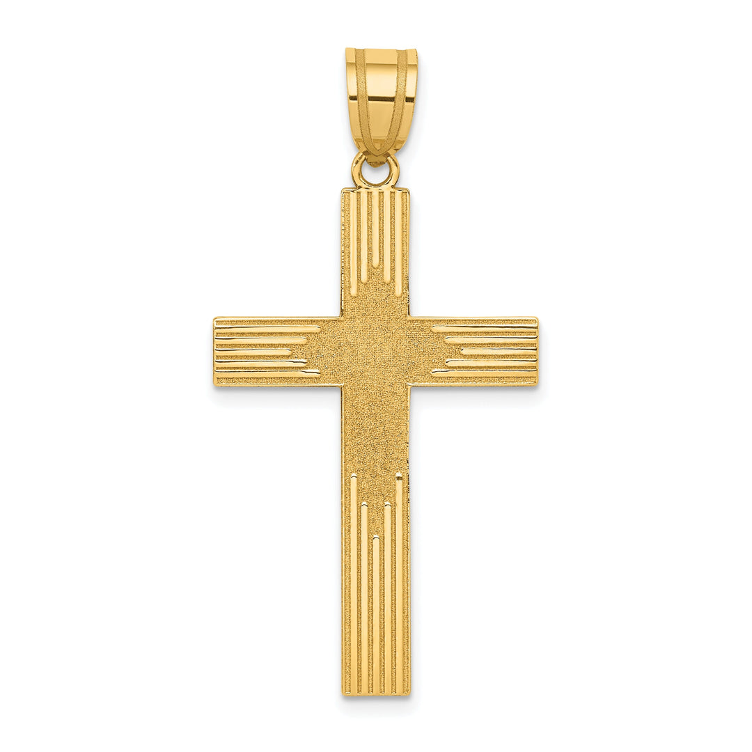 14k Yellow Gold Laser Designed Cross