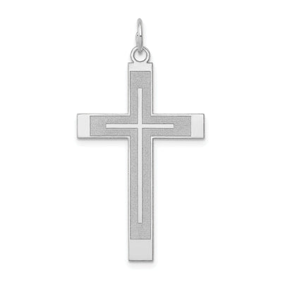14k White Gold Laser Designed Cross Pendant at $ 244.55 only from Jewelryshopping.com