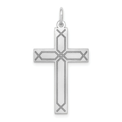 14k White Gold Laser Designed Cross Pendant at $ 188.28 only from Jewelryshopping.com