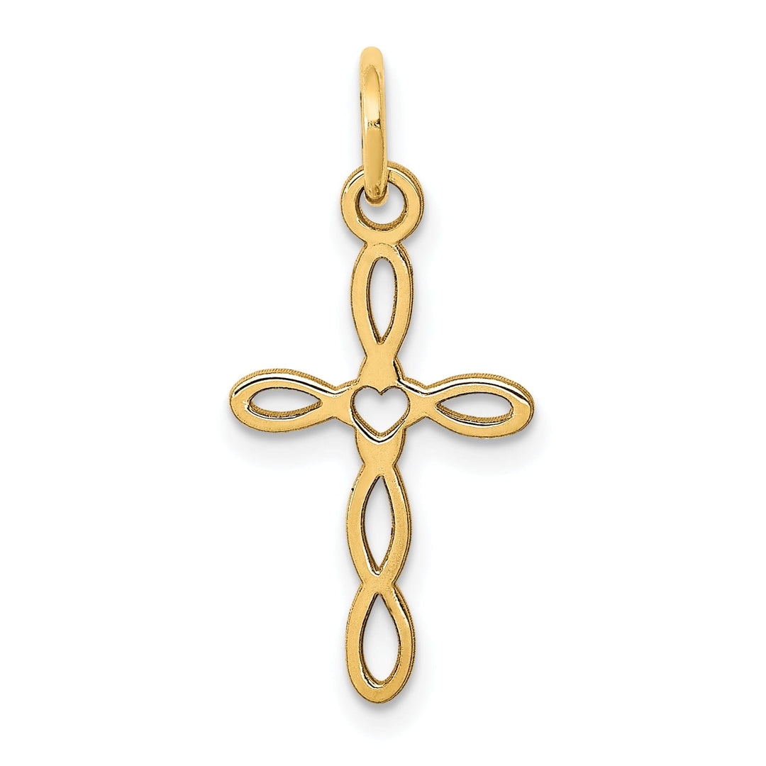 14k Yellow Gold Passion Designed Cross Pendant
