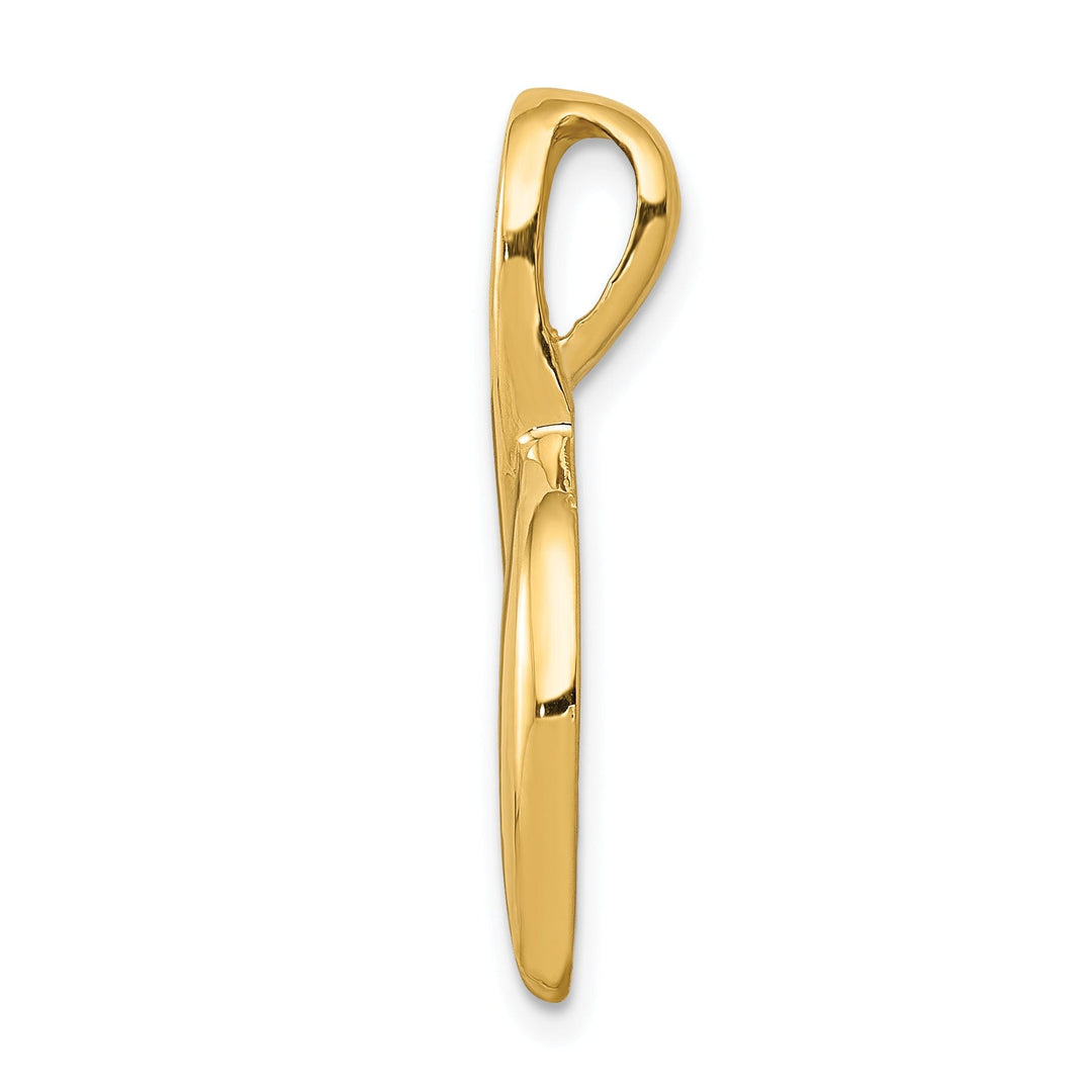 14k Yellow Gold Peg Set Chain Slide Pendant