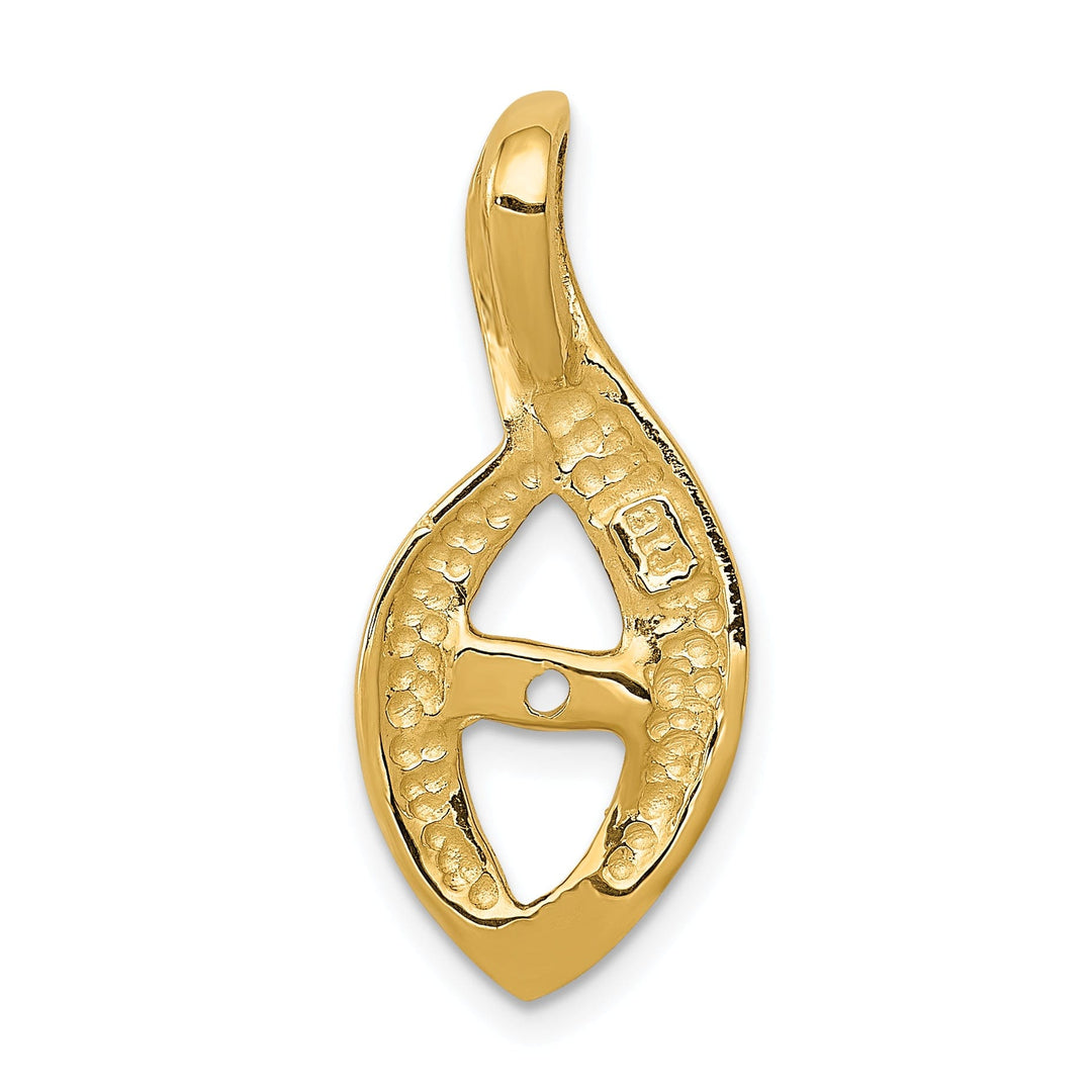 14k Yellow Gold Peg Set Chain Slide Pendant