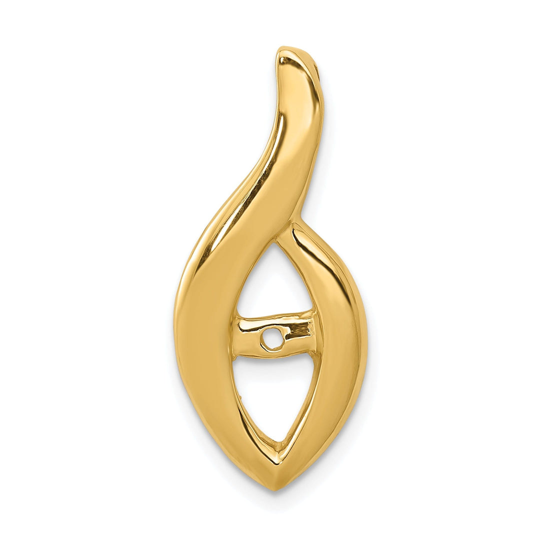 14k Yellow Gold Peg Set Chain Slide Pendant