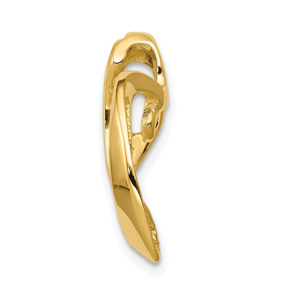 14k Yellow Gold Peg Set Chain Slide Pendant