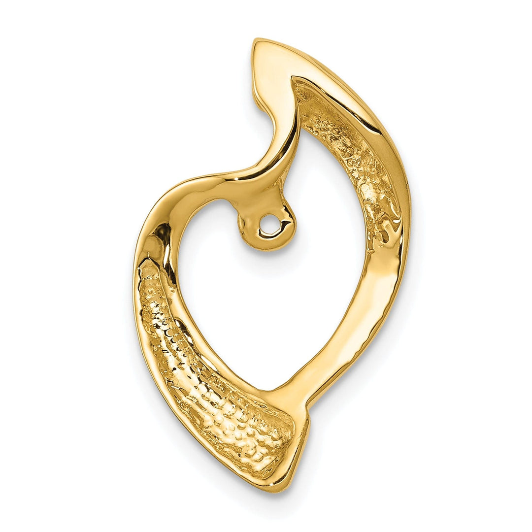 14k Yellow Gold Peg Set Chain Slide Pendant