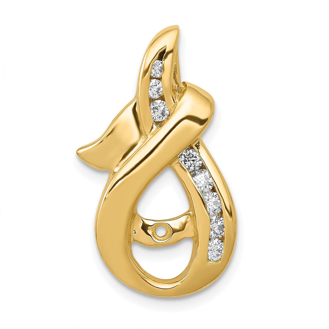 14k Yellow Gold Diamond Slide