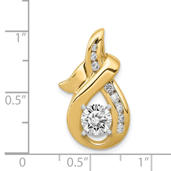 14k Yellow Gold Diamond Slide