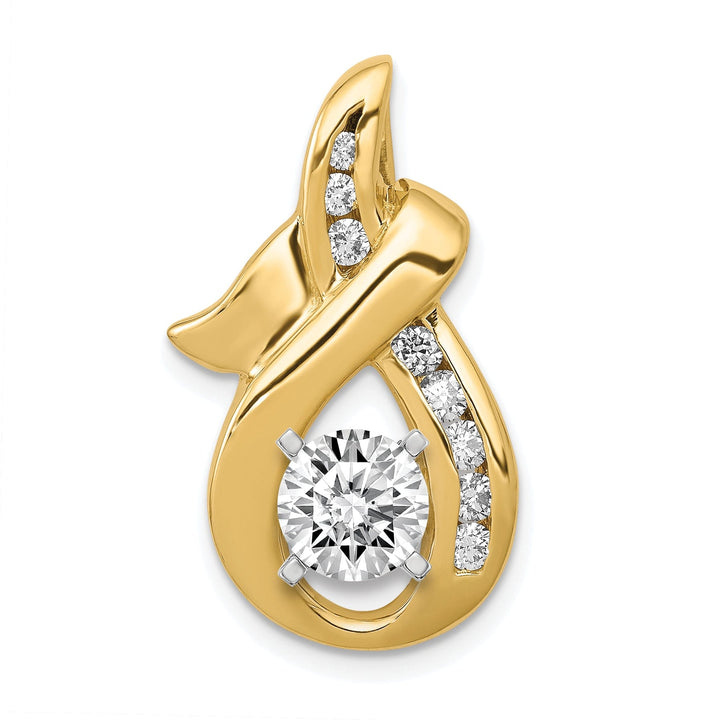 14k Yellow Gold Diamond Slide