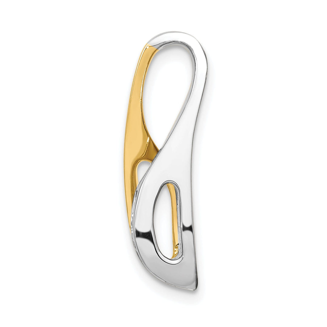 14k Two Tone Gold Peg Set Slide Pendant