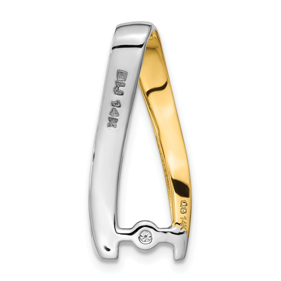 14k Two Tone Gold Peg Set Slide Pendant