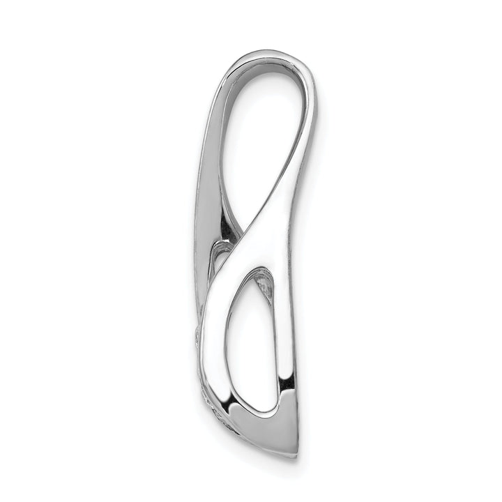 14k White Gold Peg Set Slide Pendant