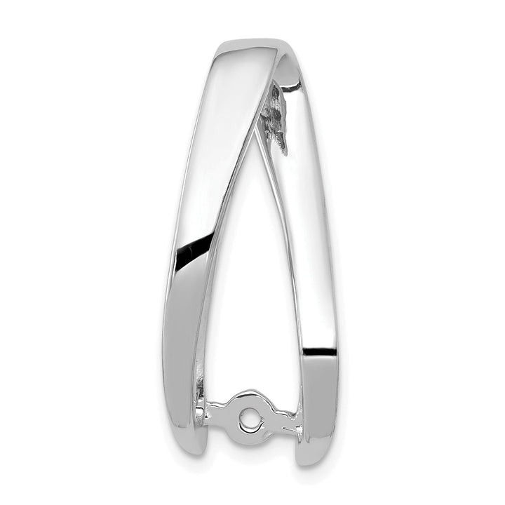 14k White Gold Peg Set Slide Pendant