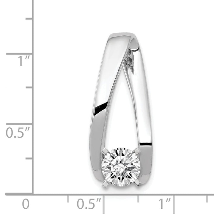 14k White Gold Peg Set Slide Pendant