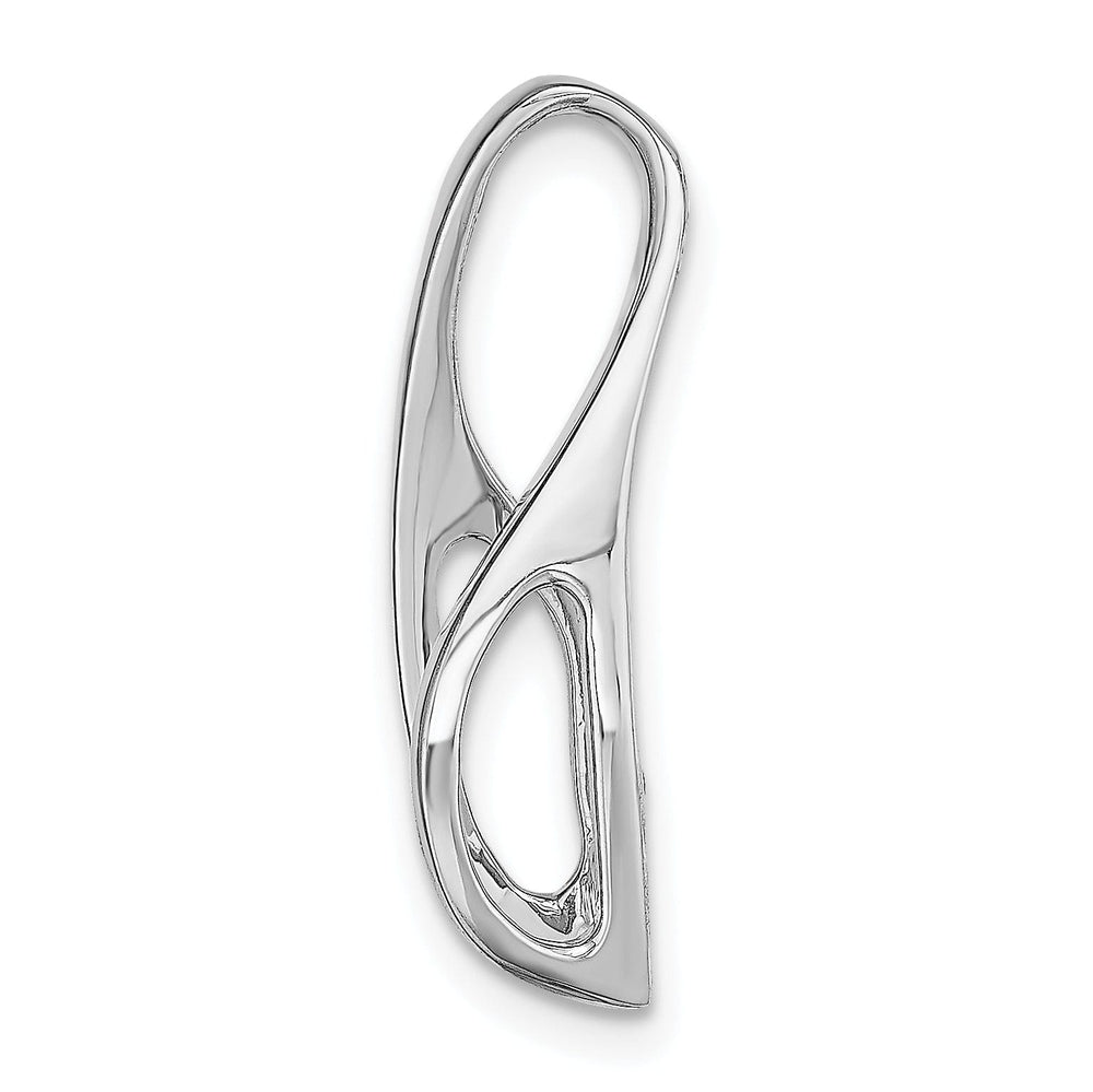 14k White Gold Peg Set Slide Pendant