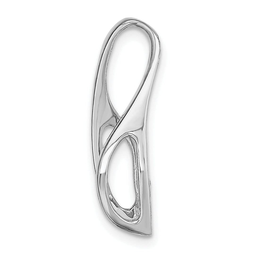 14k White Gold Peg Set Slide Pendant