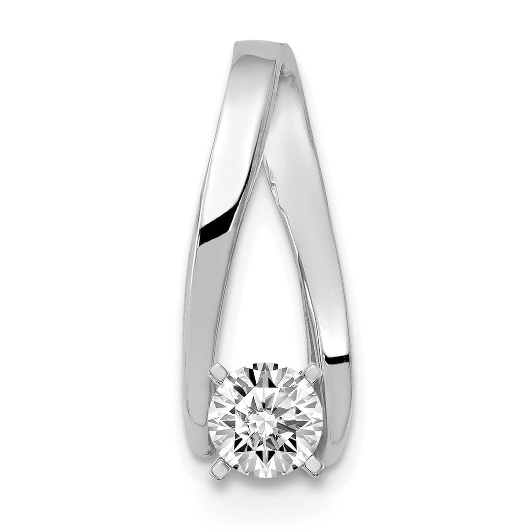 14k White Gold Peg Set Slide Pendant