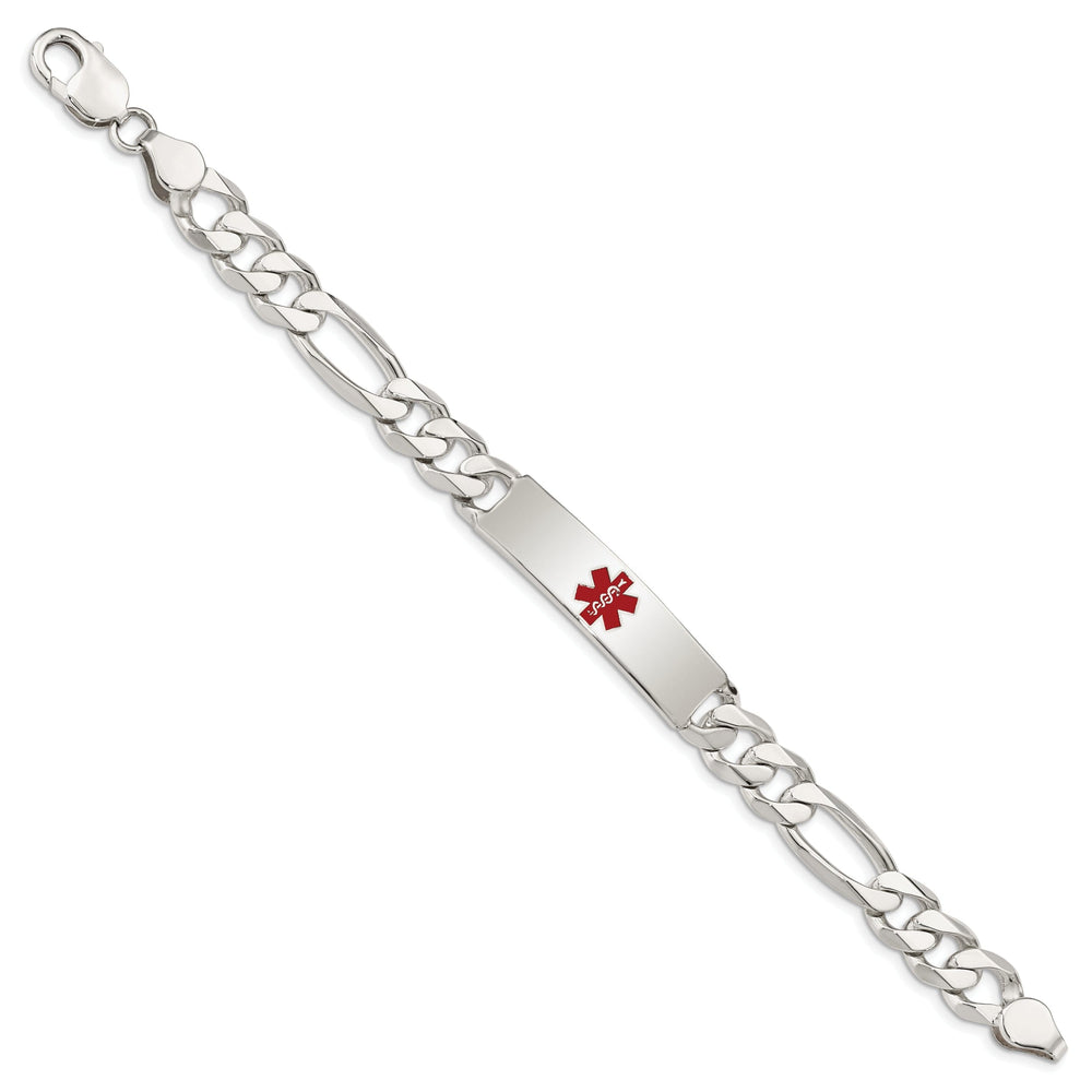 Silver 10-MM Wide Medical Anchor 8.50 inch ID Bracelet.