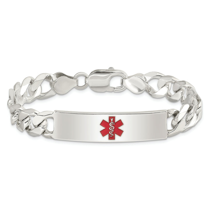 Silver 10-MM Wide Medical Anchor 8.50 inch ID Bracelet.