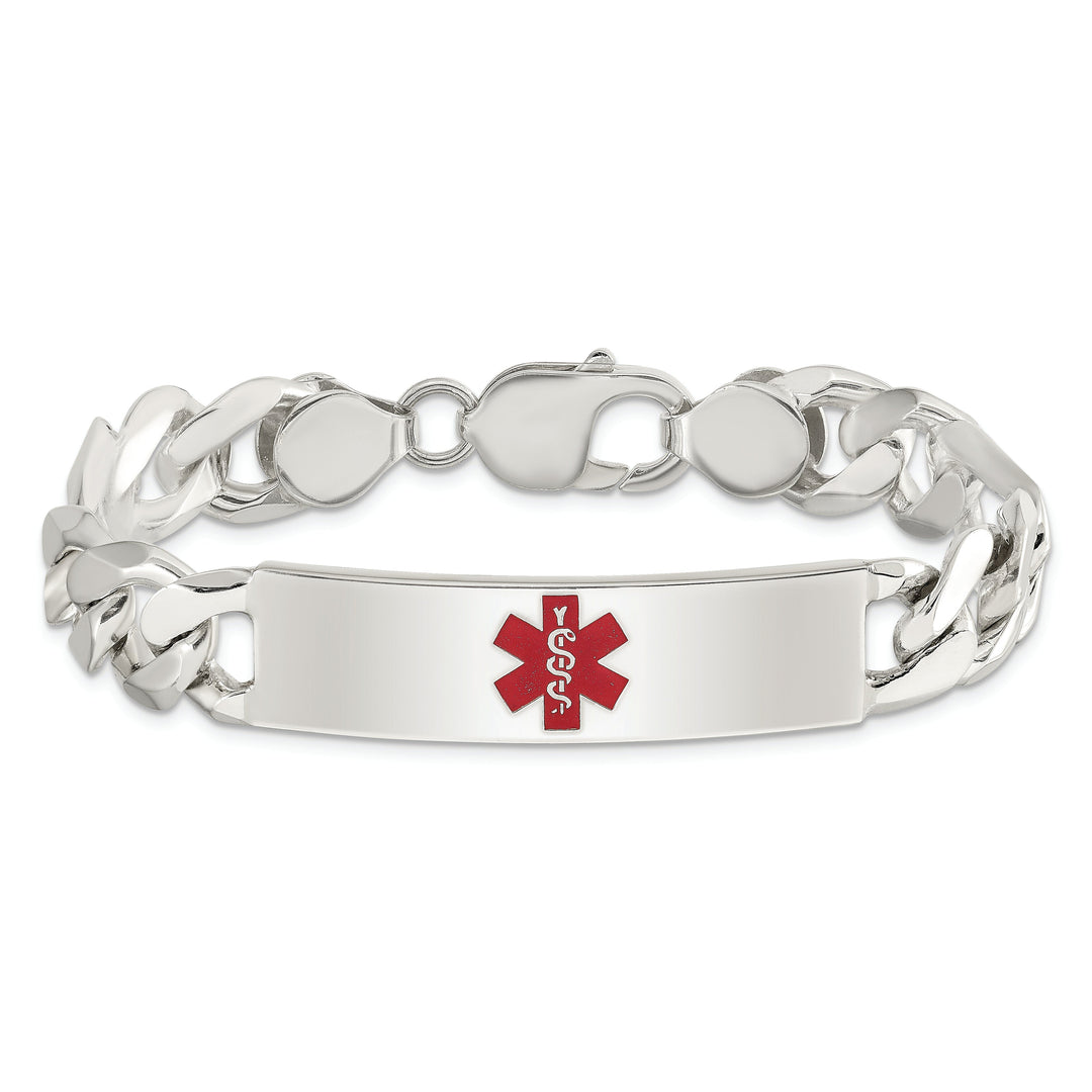 Silver 11-MM Wide Medical Anchor 8.50 inch ID Bracelet.