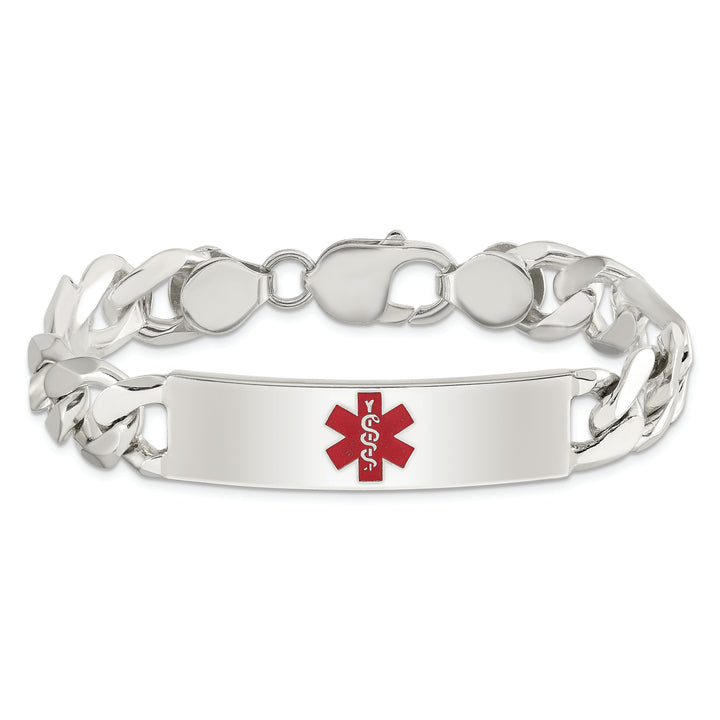 Silver 11-MM Wide Medical Anchor 8.50 inch ID Bracelet.